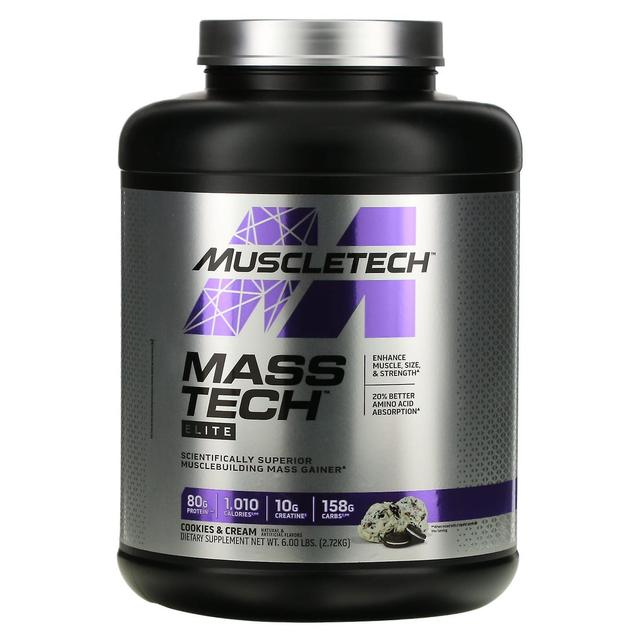 MuscleTech, Mass Tech Elite, Cookies & Cream, 6 lbs (2.72 kg) on Productcaster.