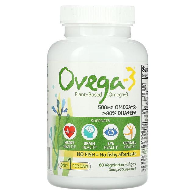 Ovega-3, Omega-3 vegano, DHA + EPA, 500 mg, 60 capsule vegetariane on Productcaster.