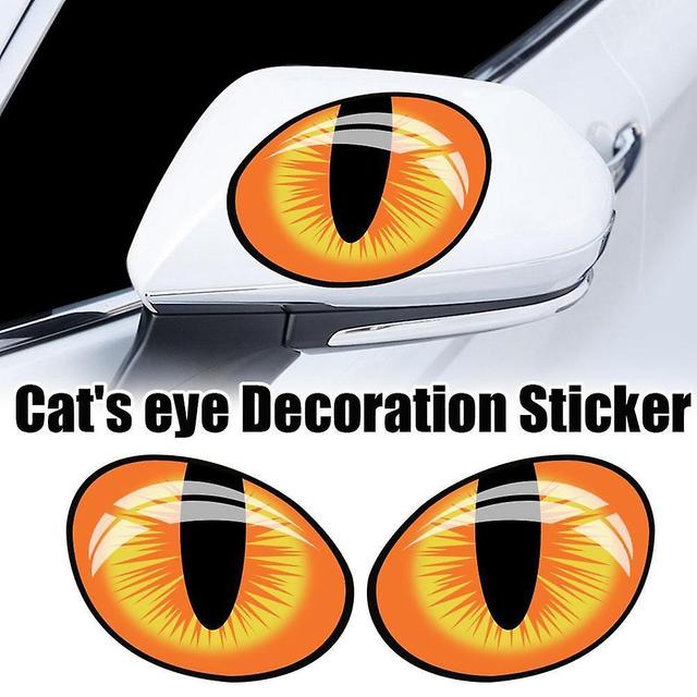 Arysiedder Pegatinas Reflectantes De Ojos De Gato 3d Para Coche, Pegatina Para Espejo Retrovisor Creativo, Universal, Para Exterior, 1 Uds. C on Productcaster.