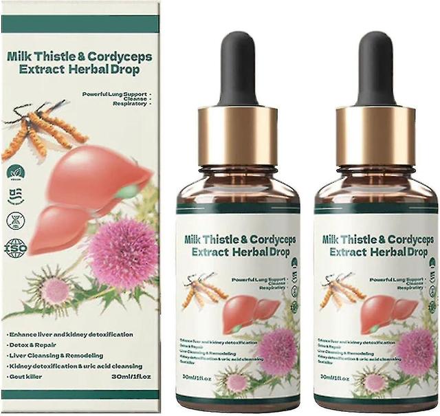 Chongchong Milk Thistle & Cordyceps Sinensis Drops, Milk Thistle & Cordyceps Extract Herbal Drop, Powerful Liver Support, Detox & Repair, Herbal Su... on Productcaster.