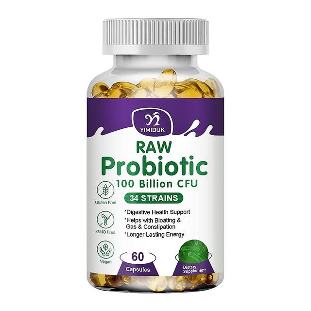 Eccpp Raw Probiotic Capsule 100 Billion Cfu Digestive Enzyme Helps Stomach Digestion And Immune System Accelerate Metabolism 1 Bottles 120 pcs on Productcaster.