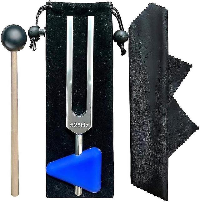 528Hz DNA Repair Sound Healing Instrument Tuning Fork Kit with Hammer and Cleaning Cloth on Productcaster.