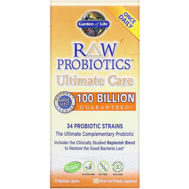 Garden of Life, RAW Probiotics, Ultimate Care, 30 Vegetarian Capsules on Productcaster.