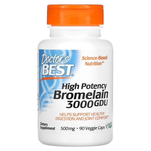 Doctor's Best, High Potency Bromelain 3000 GDU, 500 mg, 90 Veggie Caps on Productcaster.