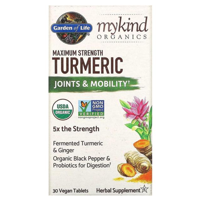 Garden of Life, MyKind Organics, Maximum Strength Turmeric, Joints & Mobility, 30 Vegan Tablets on Productcaster.