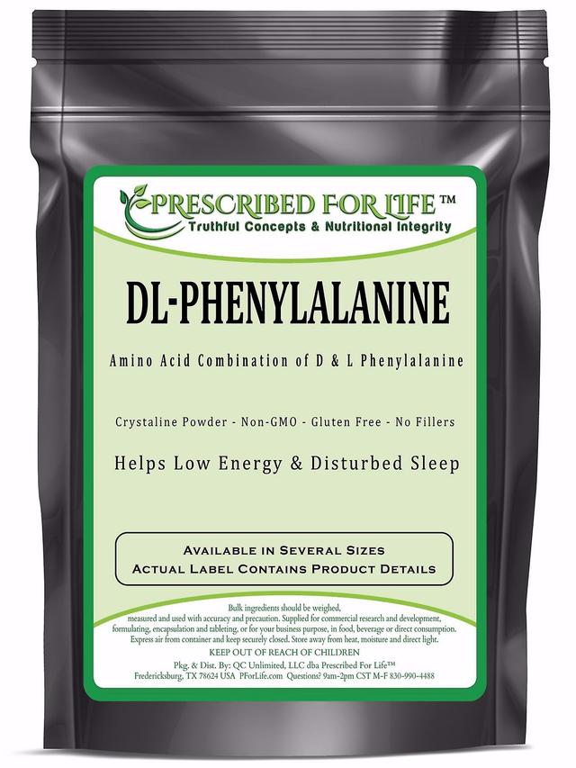 Prescribed For Life Phenylalanine (DL) - Crystalline Amino Acid Combination of D- & L-Phenylalanine 1 kg (2.2 lb) on Productcaster.