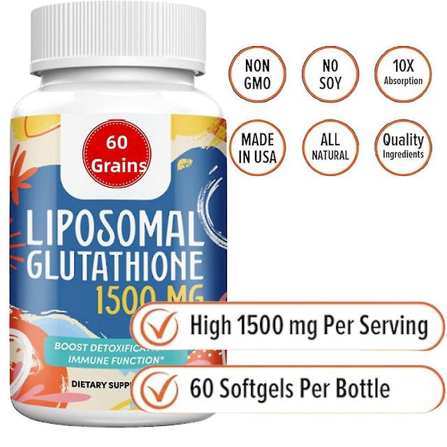 1500mg Liposomal Glutathione | - Glutathione Supplement With Vitamin C Antioxidant - Enhanced Absorption - 60 Tablets 1pc on Productcaster.