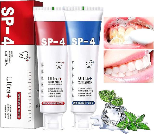 Sp-4 Probiotic Tootaste, Sp-4 Probiotic Tootaste Teeth Ner Tootaste, Sp-4 Tootaste Red blue 2pcs on Productcaster.