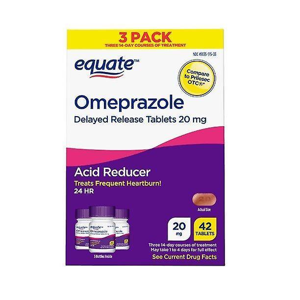 Equate omeprazole delayed release tablets 20 mg, acid reducer, 42 count on Productcaster.