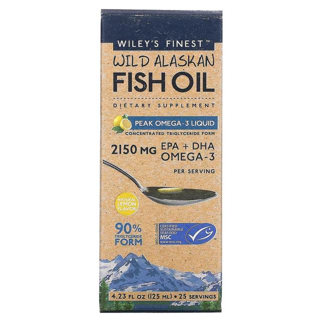 Wileys Finest Wiley's Finest, Wild Alaskan Fish Oil, Peak Omega-3 Liquid, Natural Lemon Flavor, 2,150 mg, 4.23 fl on Productcaster.