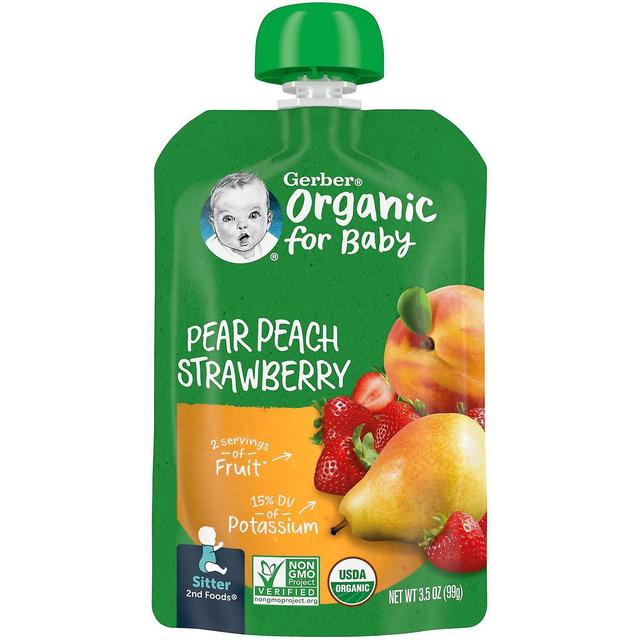 Gerber, Orgânico para Bebê, 2nd Foods, Morango de Pêssego, 3,5 oz (99 g) on Productcaster.