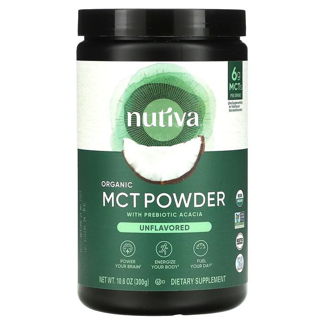 Nutiva, orgaaninen MCT-jauhe prebioottisella akaasialla, maustamaton, 10,6 oz (300 g) on Productcaster.