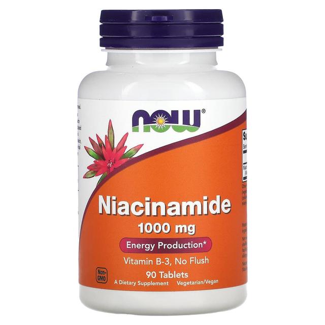 NOW Foods, niasiiniamidi, 1 000 mg, 90 tablettia on Productcaster.