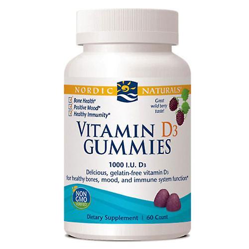 Nordic Naturals Vitamin D3 Gummies, 1000 IU, Wild Berry 120 Count (balenie po 2) on Productcaster.