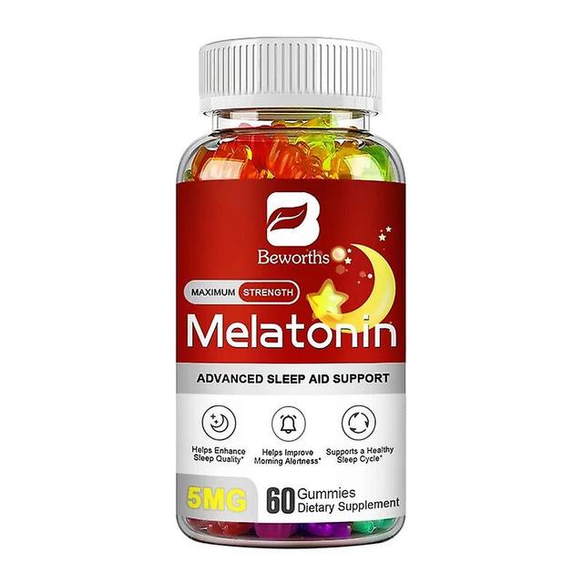 Melatonin 5mg Gummis Anti-Stress Erwachsene Nachtschlafhilfe Melatonine Vitamin B6 Tablette Melatonin Schlaftabletten für Frauen und Männer Tib 60 pcs on Productcaster.