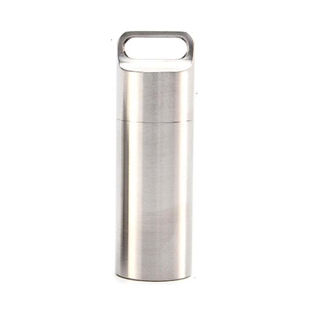 Stainless Steel Waterproof Pill Box - Mini Sealed Capsule For Camping & First Aid Pendant M on Productcaster.