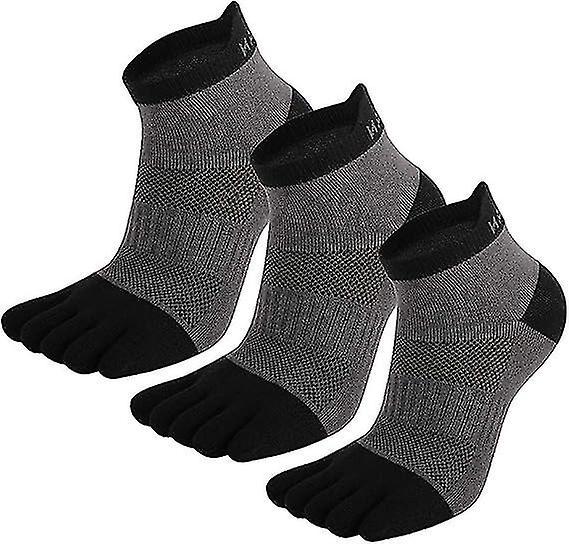 Lot de 3 paires de chaussettes de sport respirantes anti-ampoules (grises) pour la course, la gym ou le quotidien on Productcaster.