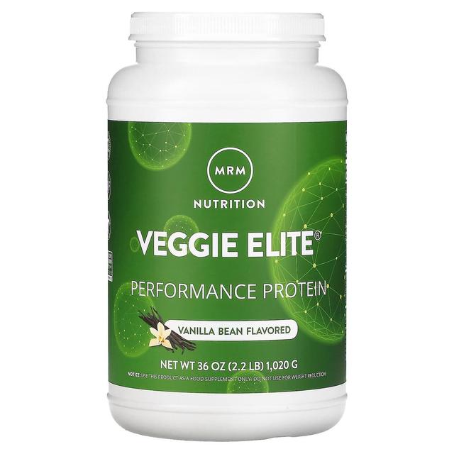 MRM Nutrition MRM Ernæring, Veggie Elite, Performance Protein, Vanilla Bean, 2,2 lb (1,020 g) on Productcaster.