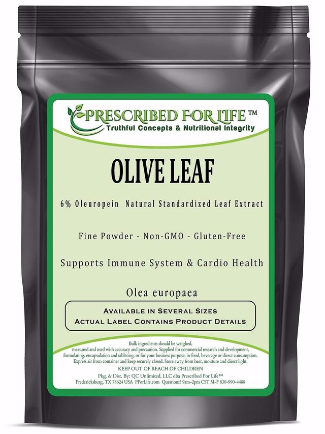 Prescribed For Life Olive Leaf-6% Oleuropin naturliga blad Fine pulver extrakt (Olea Europea) 1 kg (2.2 lb) on Productcaster.