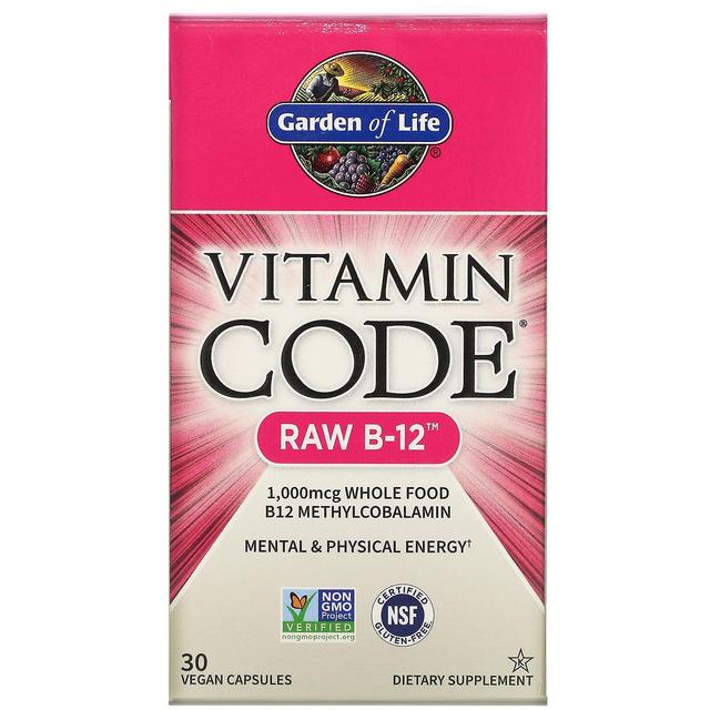 Garden of Life, Vitamin Code, RAW B-12, 30 Vegan Capsules on Productcaster.