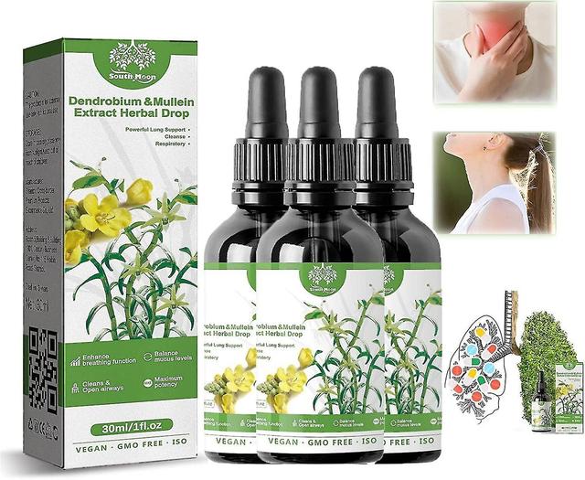 1pc Dendrobium Et Extrait De Molène - Puissant Soutien Pulmonaire, Nettoyage Et Système Respiratoire, Dendrobium Et Extrait De Molène Gouttes À Her... on Productcaster.