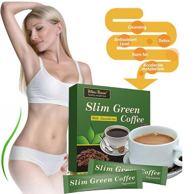 54pcs Slim Green Coffee With Ganoderma Control Weight Detox Tea Green Coffee_HQ on Productcaster.