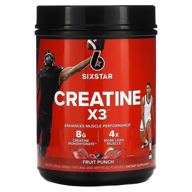 Six Star, Creatina X3, Fruit Punch, 990 g (2,18 libbre) on Productcaster.