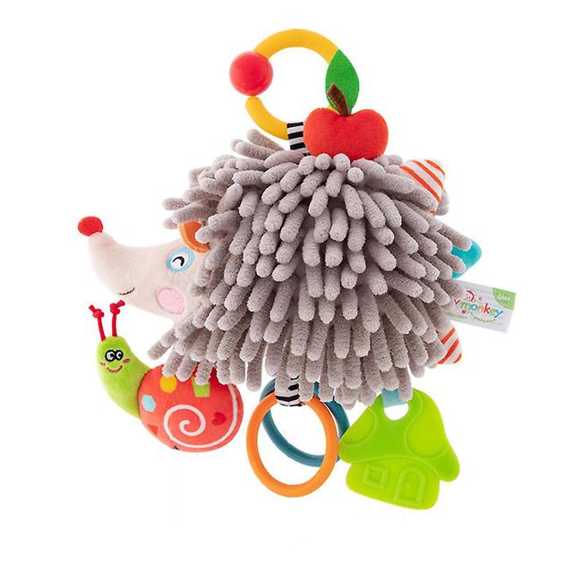 Baby Music Bell Washable Rattle Toy Rustling Doll Pendant Cute Animal Pendant Gray Hedgehog on Productcaster.