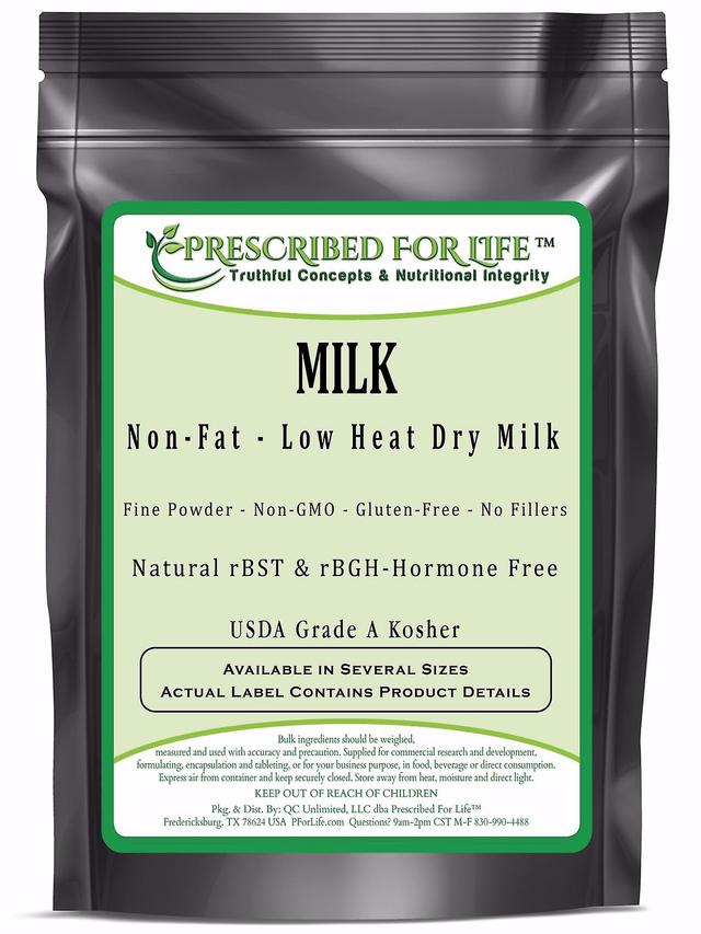 Prescribed For Life Mlieko, netučné Nízkotepelné-prírodné rBST & rBGH-Free, non-GMO suchý mliečny prášok (LH)-USDA triedy A kóšer 1 kg (2.2 lb) on Productcaster.