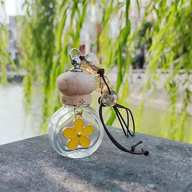 Fashionable Car Hanging Perfume Pendant Fragrance Air Freshener Empty Glass Bottle For Essential Oils Diffuser Auto Ornaments on Productcaster.