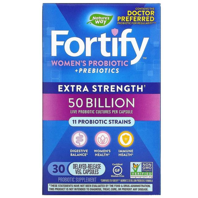 Nature's Way, Fortify Women's Probiotic + Prebiotics, Extra Strength, 50 Billion, 30 Delayed-Release on Productcaster.