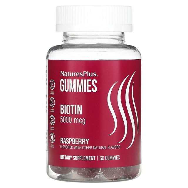 Nature's Plus NaturesPlus, Biotin Gummies, Himbeere, 5.000 mcg, 60 Fruchtgummis on Productcaster.