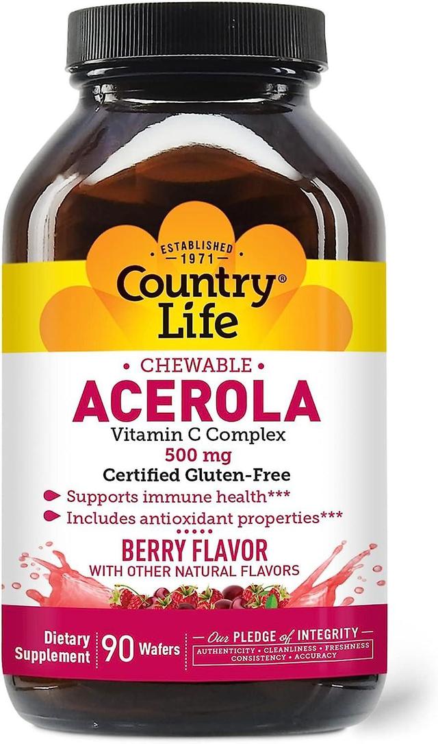 Country Life Chewable Acerola 500mg 90 Berry Flavour Wafers on Productcaster.