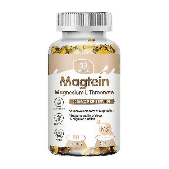 Magnesium L-threonate Complex High Absorption Bisglycinate Chelate+dimagnesium Malate Brain Health, Memory, Focus, Sleep, Calm 1 Bottles 60PCS on Productcaster.