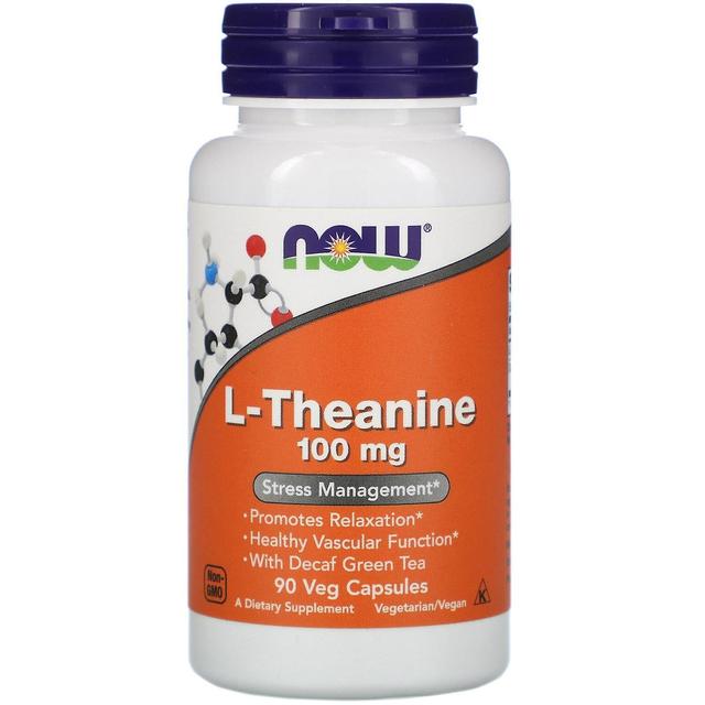 Now Foods, L-teaniini, 100 mg, 90 kasviskapselia on Productcaster.