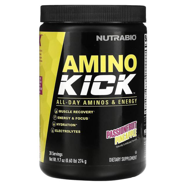 Nutrabio Labs, Amino Kick, Passionfruit Pineapple, 0.6 lb (274 g) on Productcaster.