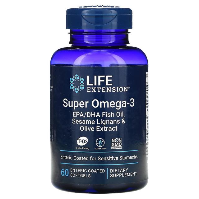 Life Extension, Super Omega-3 EPA/DHA Fish Oil, Sesame Lignans & Olive Extract, 60 Enteric Coated So on Productcaster.