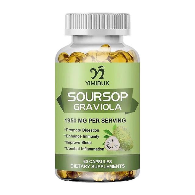 Visgaler Soursop Graviola Capsules 1950mg For Powerful Antioxidant Promote Digestion & Cellular Health Strengthen Immunity 1 Bottles 120 pcs on Productcaster.