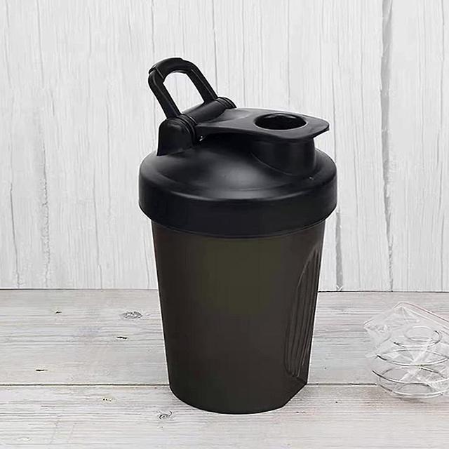 Protein Shaker Bottle 400ml Black Leak Proof Protein Powder Shaker Bottle with Scale and Stainless Whisk Ball on Productcaster.