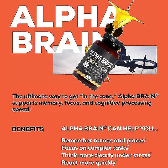 Alpha Brain Nootropics Memory Focus Concentration Supplement 60 Capsules 1pc on Productcaster.