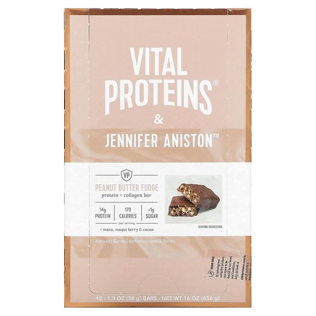 Vital Proteins, Protein + Collagen Bar, Peanut Butter Fudge, 12 Bars, 1.3 oz (38 g) Each on Productcaster.