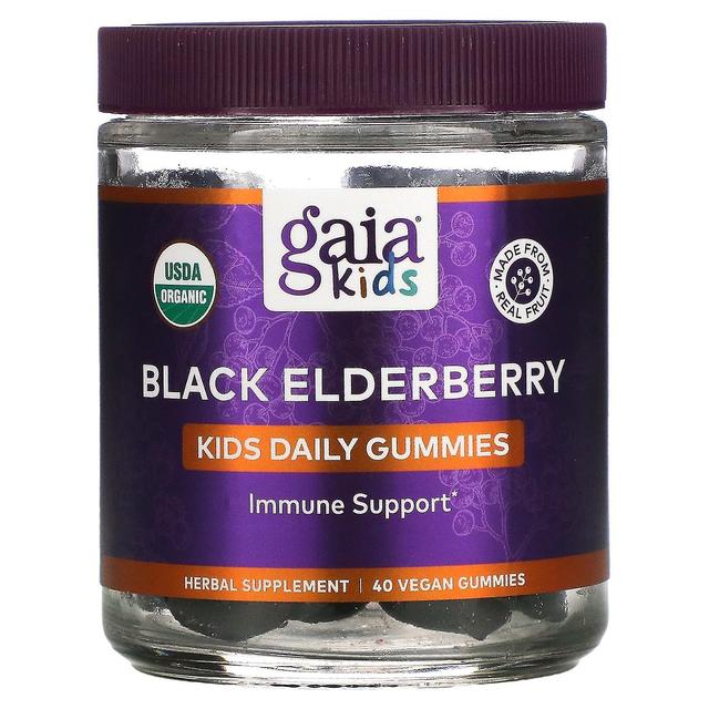 Gaia Herbs, Kids, Black Elderberry Immune Support, 40 Vegan Gummies on Productcaster.