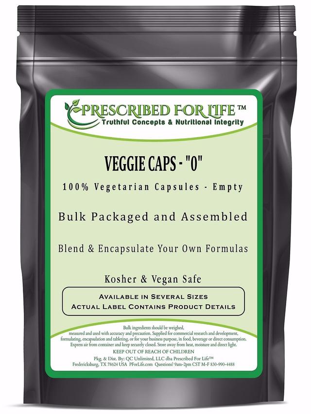 Prescribed For Life Tappi Veggie-100% capsule vegetariane-dimensioni "0" bulk Clear Vcaps vuoti 500 ct on Productcaster.