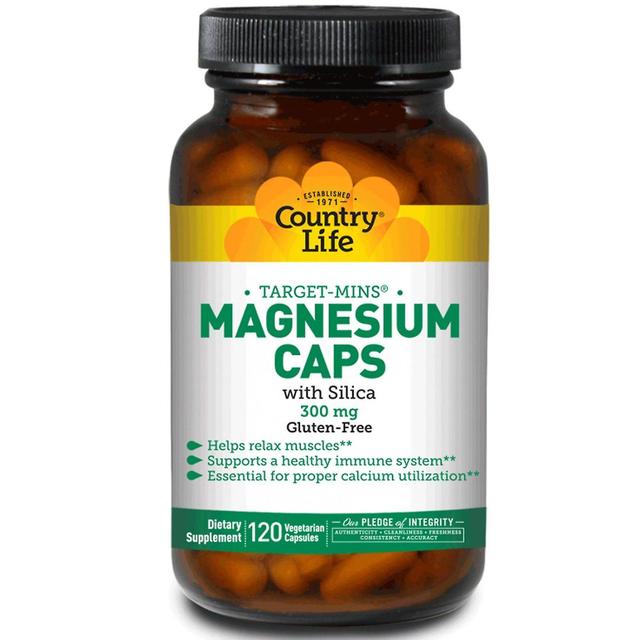 Country Life, Target-Mins Magnesium Caps with Silica, 300 mg, 120 Vegetarian Cap on Productcaster.