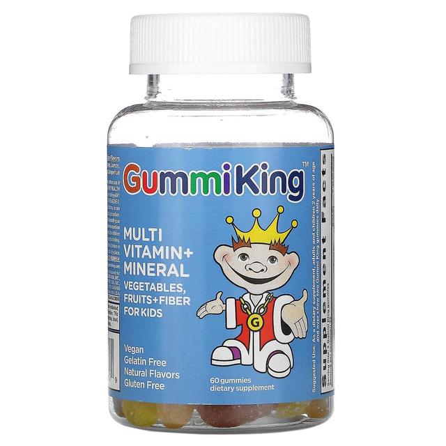 GummiKing, Multi Vitamine + Mineraal, Groenten, Fruit + Vezels Voor Kinderen, 60 Gummies on Productcaster.