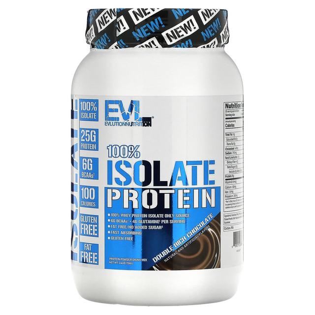 EVLution Nutrition, 100% isolatprotein, dobbelt rig chokolade, 1,6 lb (726 g) on Productcaster.