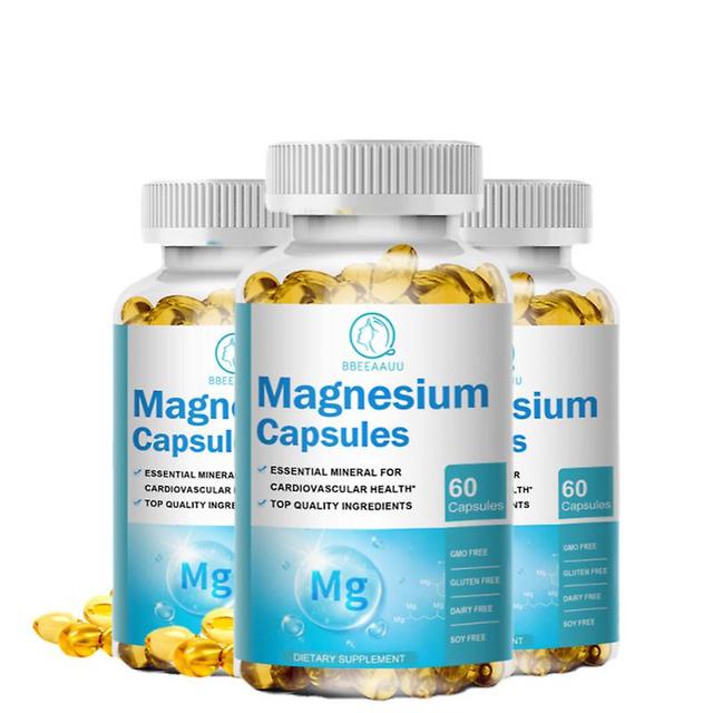 Visgaler Magnesium Glycinate Capsule Support Brain Nerve Health Support Cardiovascular Function Protect Joints Relax Muscle 3bottle x60pcs on Productcaster.