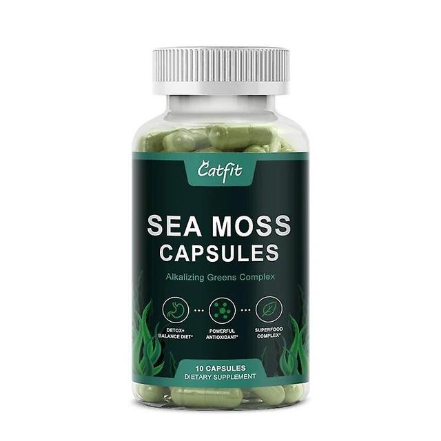 Catfit Nature Seamoss Kapslar Blåstång Kardborrerot & Bioperine För Matsmältningshälsa Sköldkörtel Tarm & Jod Supplementhuamade Huamade 10pcs on Productcaster.