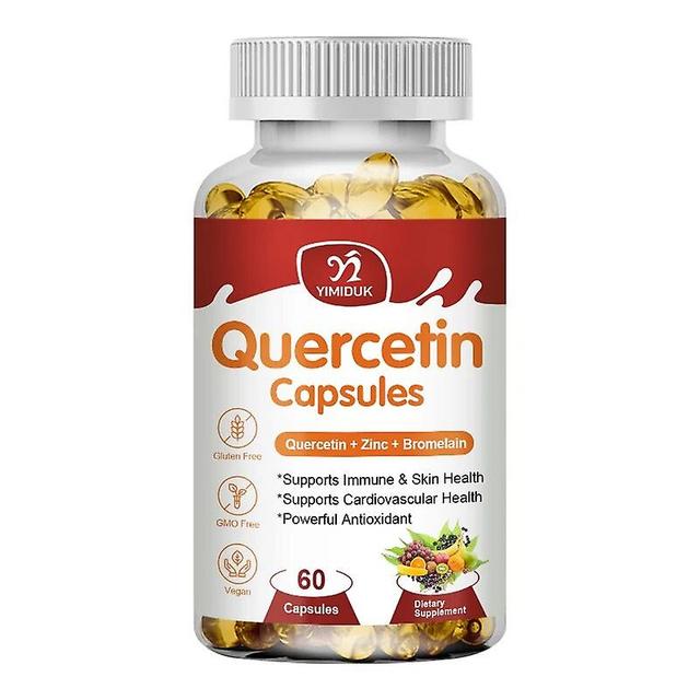 Visgaler Quercetin Capsules Vitamin C Zinc & Elderberry Bromelain Capsules Antioxidant - Supports Cardiovascular & Immune Health 1 Bottles 60 pcs on Productcaster.