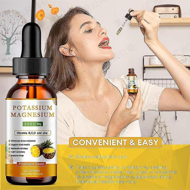 Potassium Magnesium Supplement W/calcium, 1000mg Magnesium Drops, Potassium Magnesium Citrate Supplement Vegan Drops For Leg Cramps Suppo 3pcs on Productcaster.